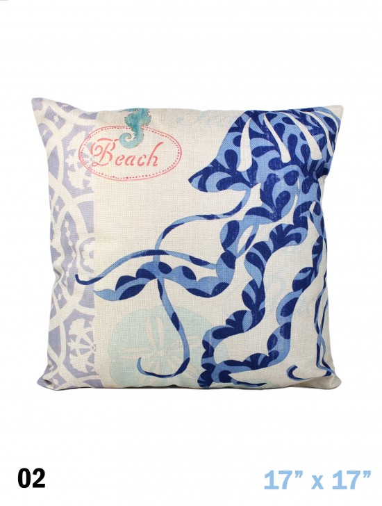 Jellyfish Print Cushion & Filler